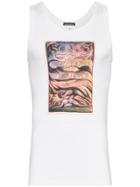 Ann Demeulemeester Graphic Print Sleeveless T-shirt - White