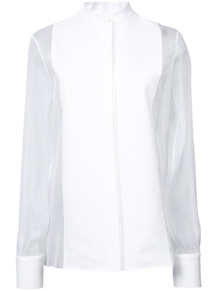 Lanvin - Sheer Blouse - Women - Silk/polyamide - 34, White, Silk/polyamide