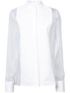 Lanvin - Sheer Blouse - Women - Silk/polyamide - 34, White, Silk/polyamide
