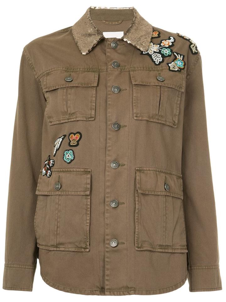 Cinq A Sept Embellished Button-up Jacket - Green