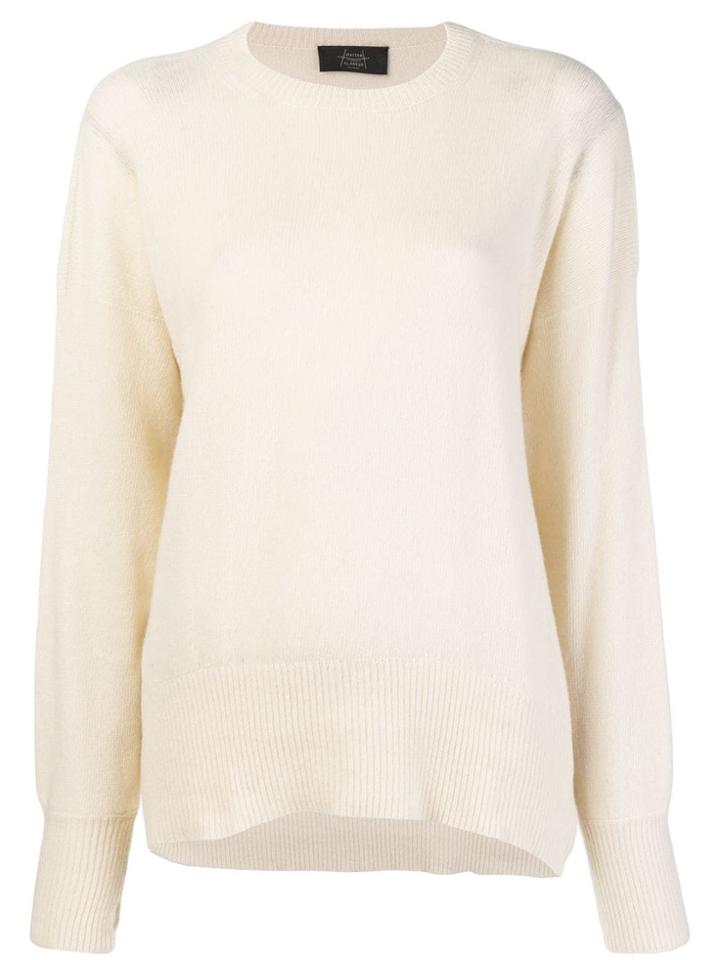 Maison Flaneur Cashmere Crew Neck Sweater - White
