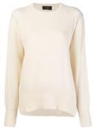 Maison Flaneur Cashmere Crew Neck Sweater - White