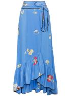 Ganni Joycedale Silk Skirt - Blue