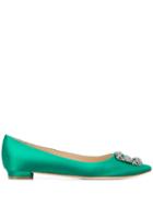 Manolo Blahnik Hangisi Ballerina Shoes - Bright Green