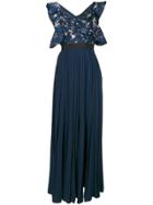 Self-portrait Star Embellished Maxi Dress - Blue