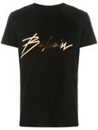 Balmain Metallic Signature Logo T-shirt - Black