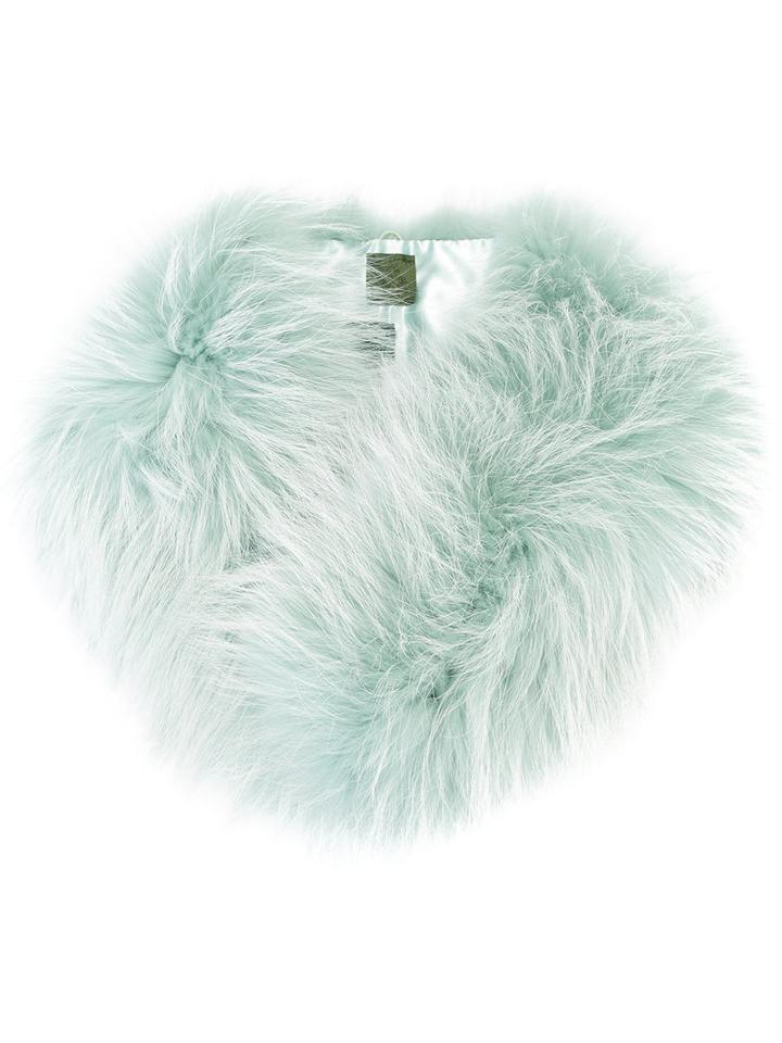 Mr & Mrs Italy Fur Collar, Women's, Green, Racoon Fur/polyester