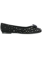 Salvatore Ferragamo Embellished Vara Ballerina Shoes - Black