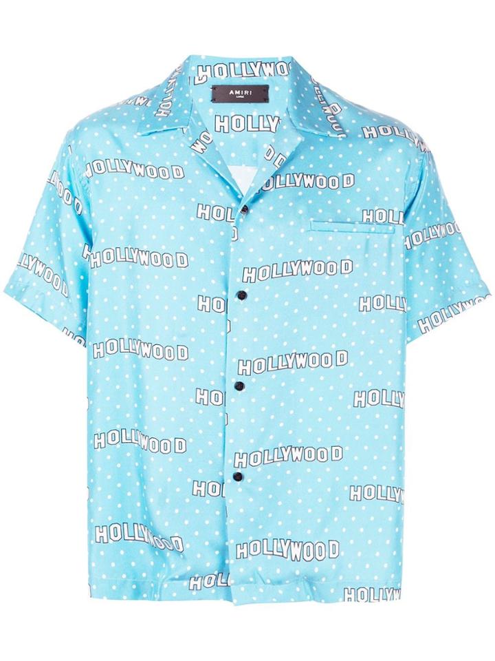 Amiri Short Sleeves Button Down Shirt - Blue
