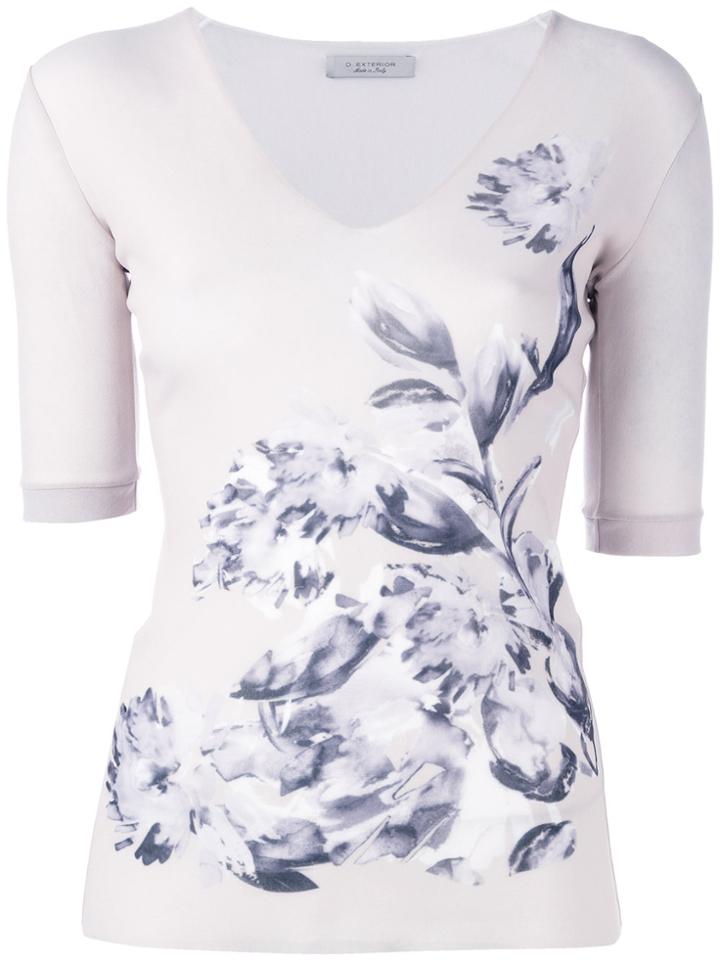D.exterior Floral T-shirt - Nude & Neutrals