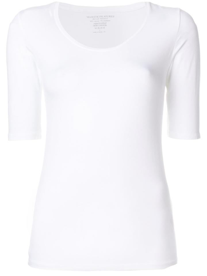 Majestic Filatures Cropped Sleeves T-shirt - White