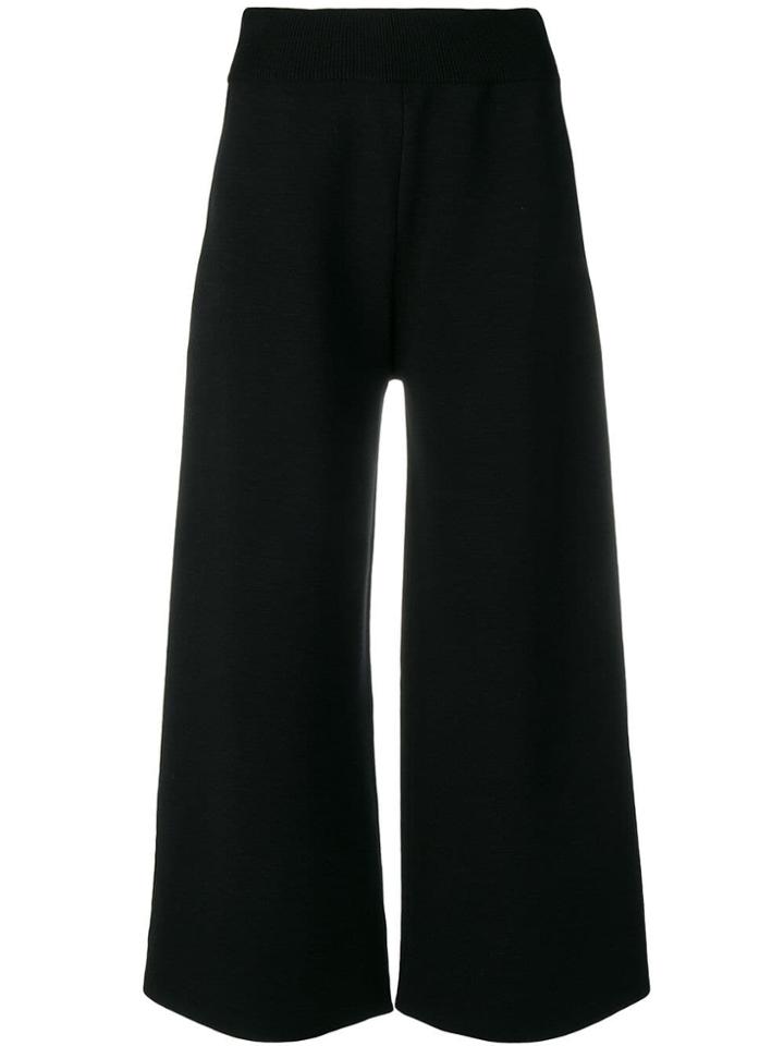 Andrea Ya'aqov Cropped Knitted Trousers - Black