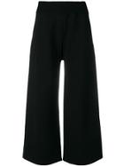 Andrea Ya'aqov Cropped Knitted Trousers - Black