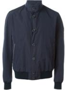 Herno High-neck Button Fastening Bomber, Men's, Size: 52, Blue, Polyester/polyamide/cotton