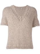 Mes Demoiselles Shortsleeved Knit Top, Women's, Size: I, Nude/neutrals, Polyamide/wool/alpaca