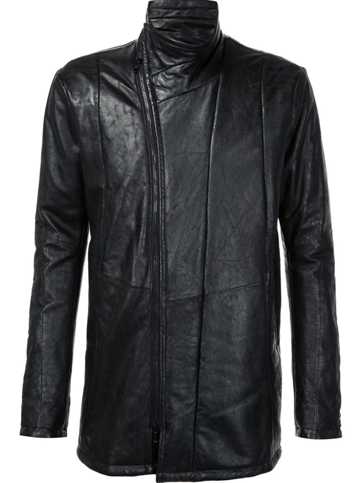 Julius Zip Up Leather Jacket - Black