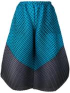 Pleats Please By Issey Miyake - Colour Block Wide-leg Trousers - Women - Polyester - I, Blue, Polyester