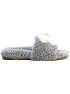 Anya Hindmarch Fried Egg Fluffy Sandals - Grey