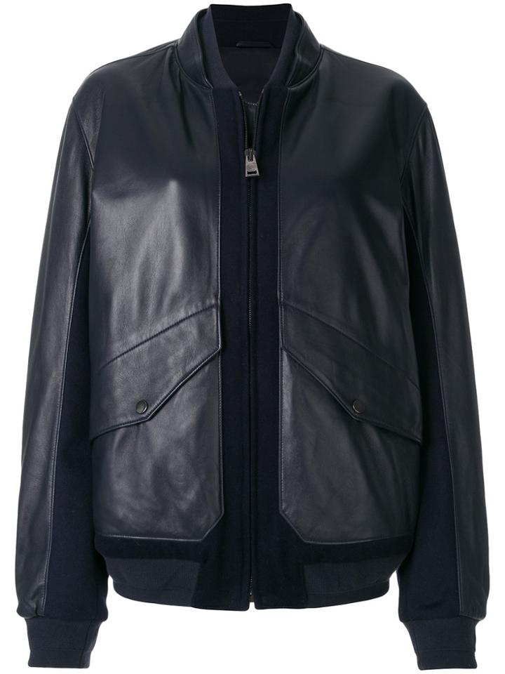 Liska Panelled Bomber Jacket - Blue