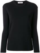 Valentino - Lace Back Ribbed Sweater - Women - Cotton/polyamide/viscose/virgin Wool - M, Black, Cotton/polyamide/viscose/virgin Wool