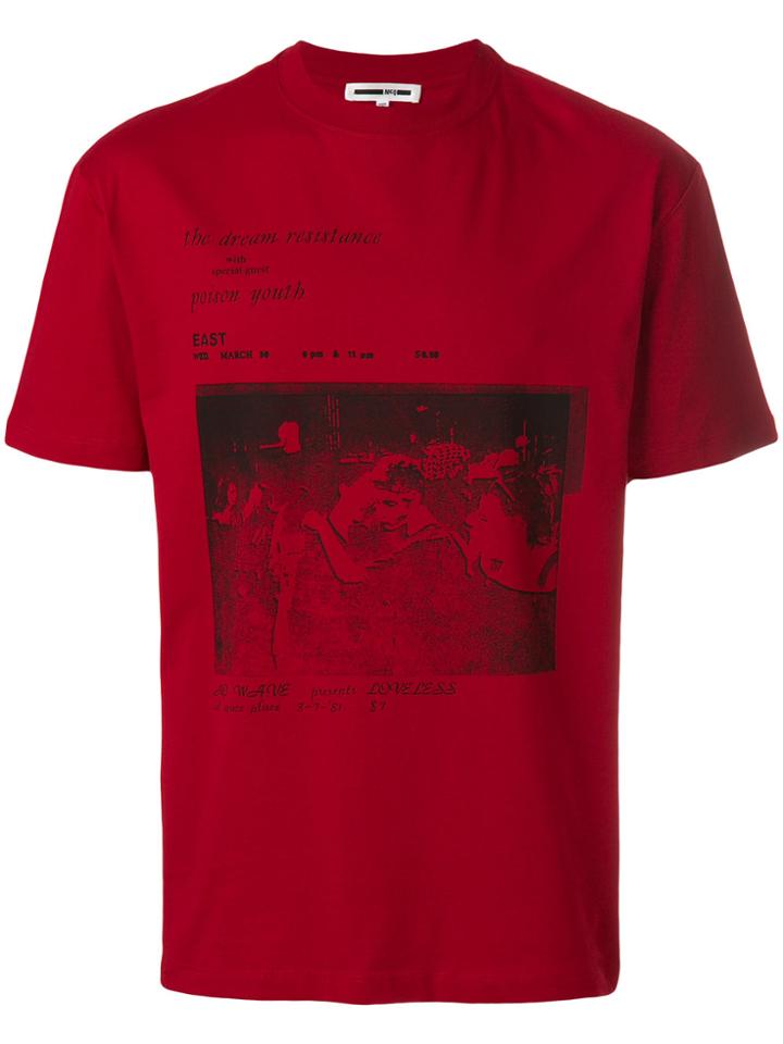 Mcq Alexander Mcqueen Printed Dropped Shoulder T-shirt - Red