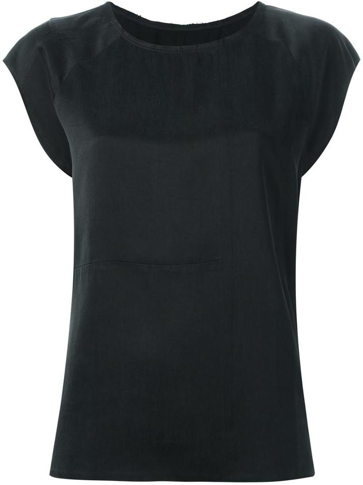 Mm6 Maison Margiela Washed Satin Blouse, Women's, Size: 44, Black, Cupro/modal