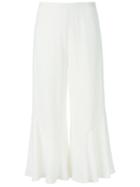 Peter Pilotto Cady Frill Culottes, Women's, Size: 8, White, Silk/acetate/viscose