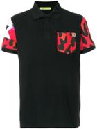 Versace Jeans Contrast Chest Pocket Polo Shirt - Black