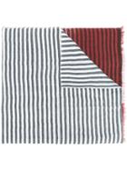 Sonia Rykiel Ombre Striped Scarf, Women's, White, Linen/flax/cotton