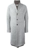 Individual Sentiments Double Lapel Coat, Adult Unisex, Size: 0, Grey, Silk/cotton/nylon/wool