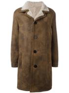 Neil Barrett Buttoned Mid Coat, Women's, Size: Small, Brown, Lamb Skin/lamb Fur