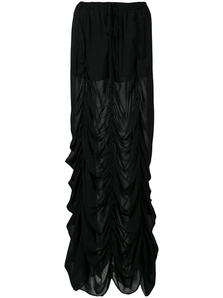 Vera Wang Long Draped Skirt - Black