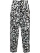 Comme Des Garçons Homme Plus Cropped Printed Trousers - Black