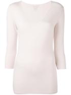 Majestic Filatures Three-quarters Slim-fit Blouse - Pink & Purple