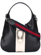 Gucci Tiger-head Buckle Hobo Bag, Women's, Black, Leather/suede
