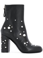 Premiata Studded Heel Ankle Boots - Black