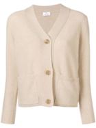 Allude V-neck Buttoned Cardigan - Nude & Neutrals