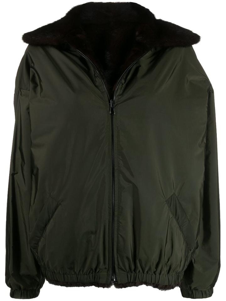 Simonetta Ravizza Lola Mink Lined Jacket - Green