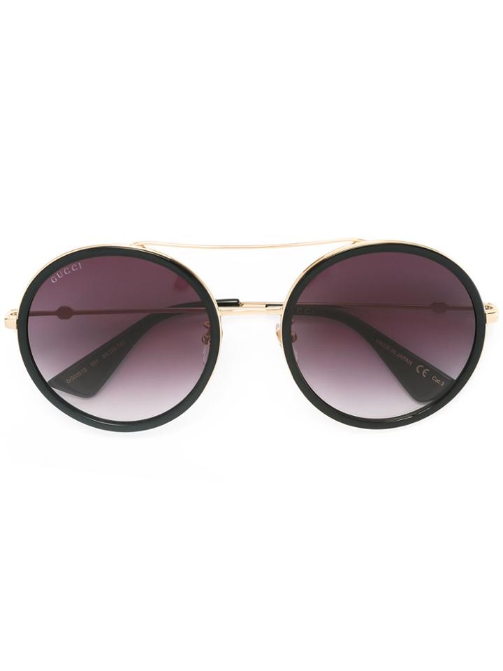 Gucci Eyewear Round Frame Metal Sunglasses - Black