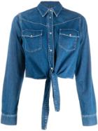 Liu Jo Knot Detail Denim Shirt - Blue