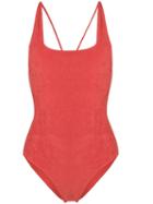Ganni Terry Cloth One-piece Swimsuit - Red