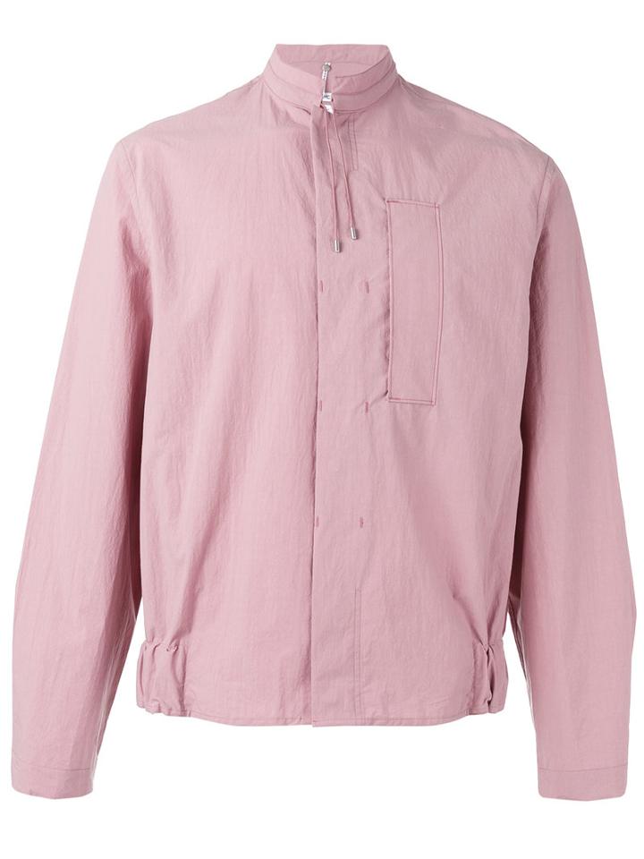 Oamc Band Collar Shirt, Men's, Size: Medium, Pink/purple, Cotton