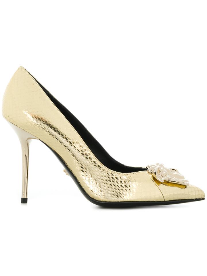 Versace Metallic Medusa Pumps