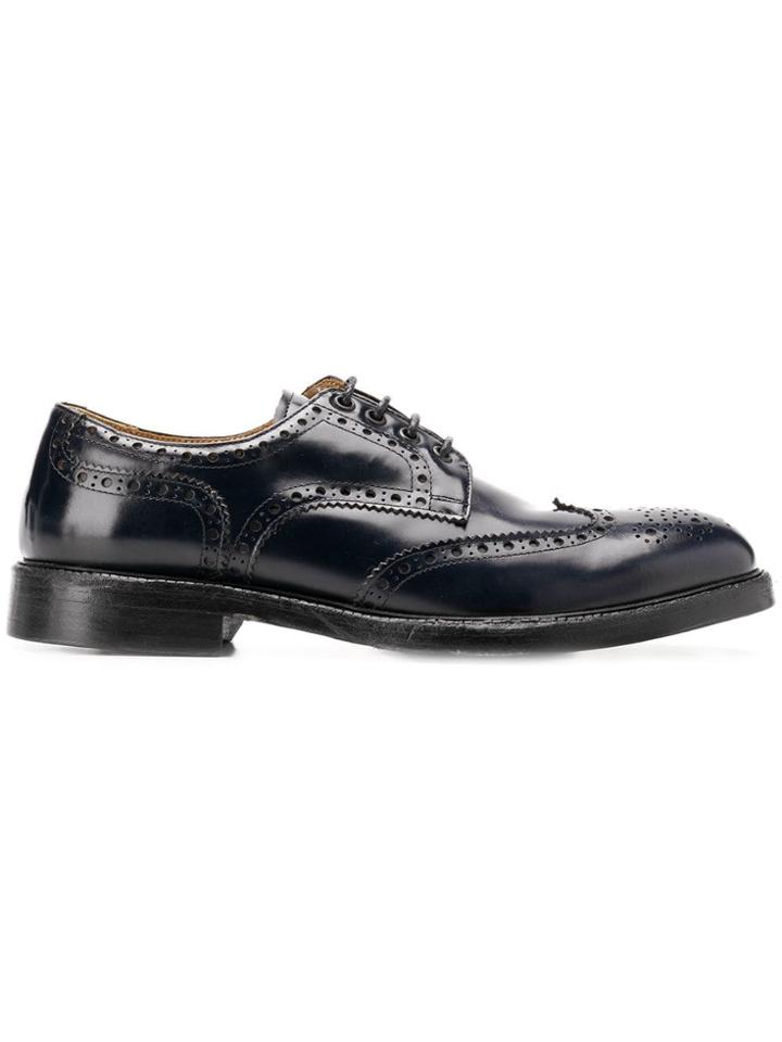 Green George Leather Lace-up Shoes - Blue