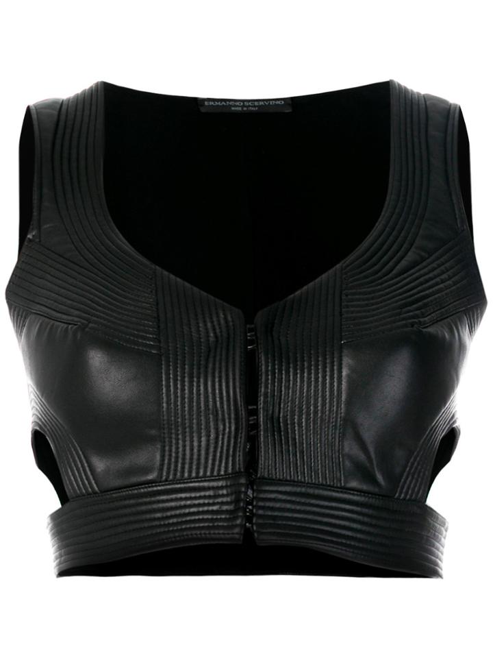Ermanno Scervino Matelassé Detail Bralette Top - Black