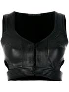 Ermanno Scervino Matelassé Detail Bralette Top - Black