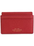 Smythson Logo Embossed Cardholder - Red