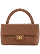 Chanel Vintage Quilted Top Handle Bag - Brown