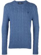 Polo Ralph Lauren Cable Knit Jumper, Men's, Size: Xl, Blue, Cotton