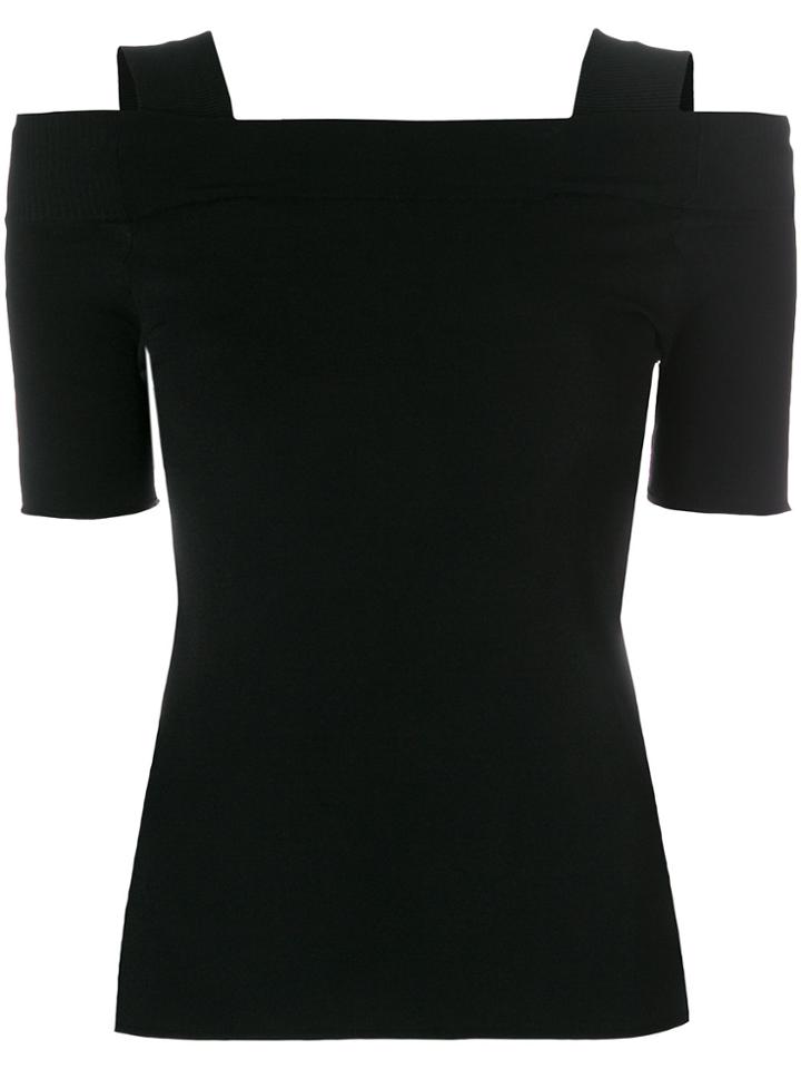 Zanone Off-shoulder Knitted Top - Black
